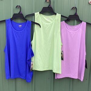 Women’s Active Athletic Workout Lightweight Performance Tank Tops 3-Pack Size 2X